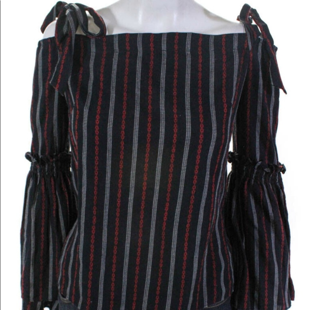 INTERMIX off the should blouse tie straps S